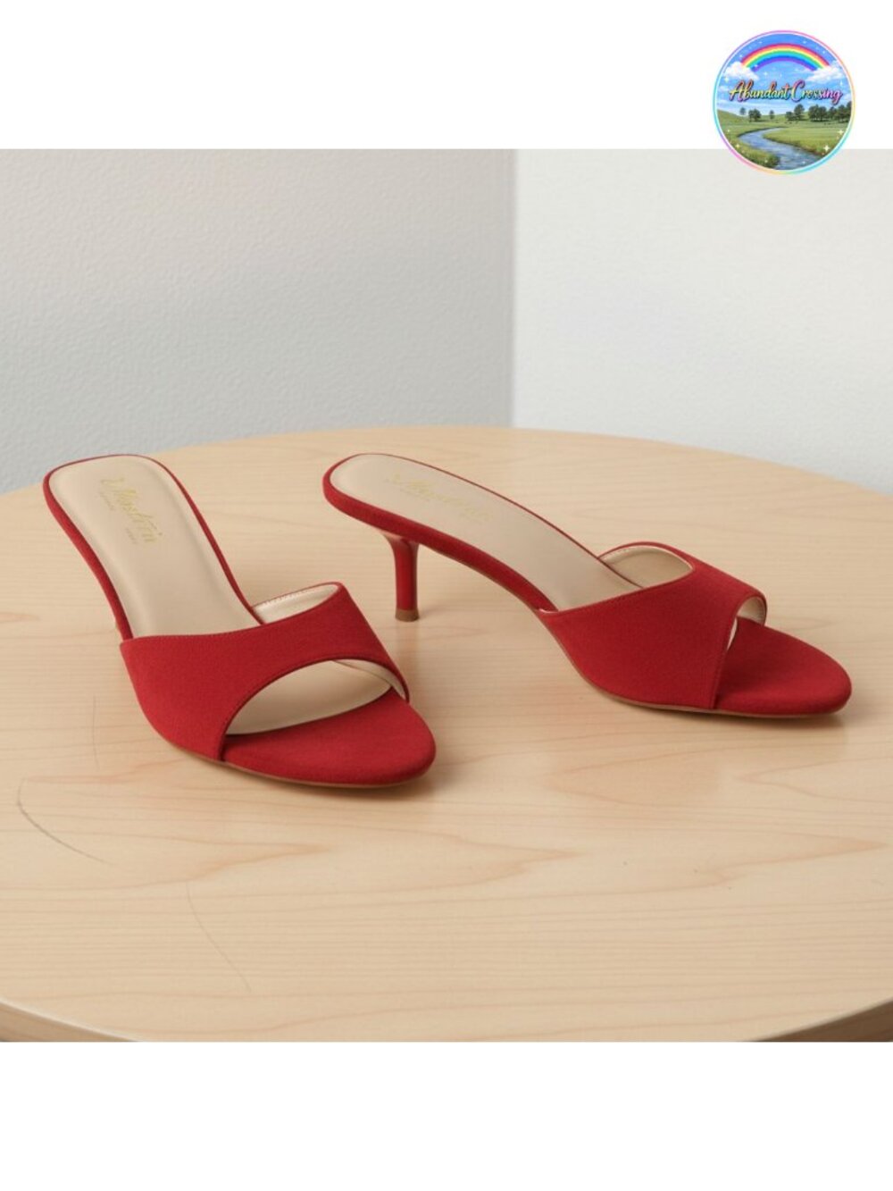 Kitten Heels for Women Pointed Toe Vintage Mules Slip On Stiletto Backless